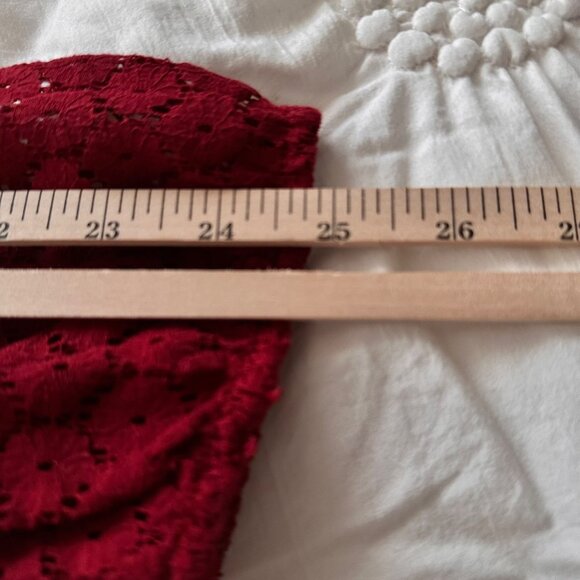 Torrid Womens Lace Blouse High Neck In Rhubarb Red Size 2 (2X) Whimsy - Picture 11 of 11